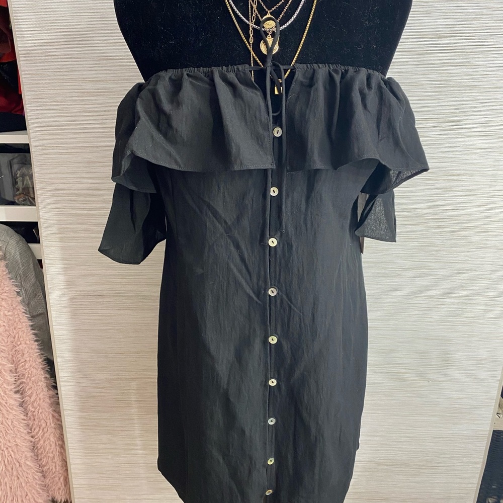 Off the shoulder black sun dress